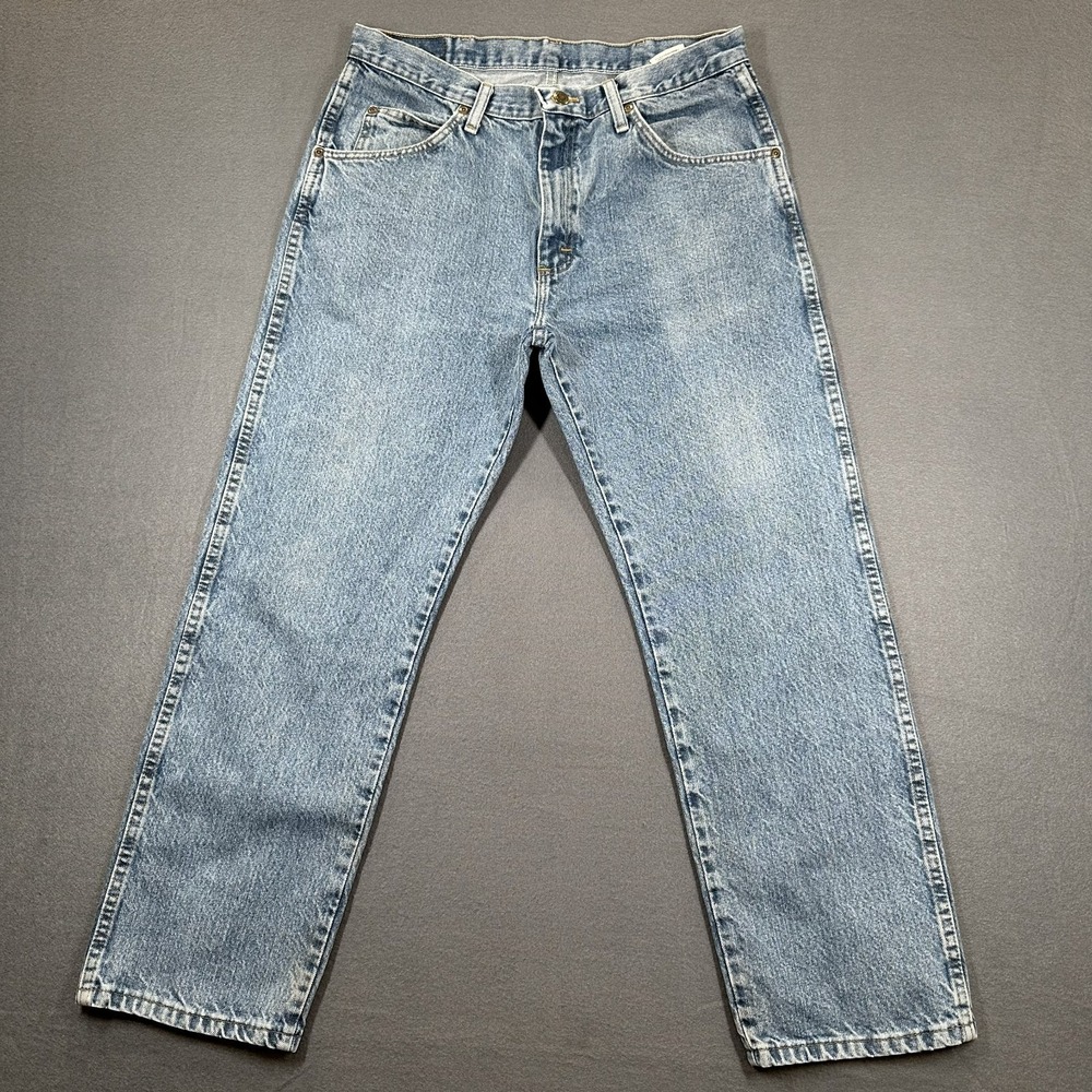 Vintage 90s Wrangler Jeans‎ Mens 34x29 Light Blue Denim Straight Leg Regular Fit